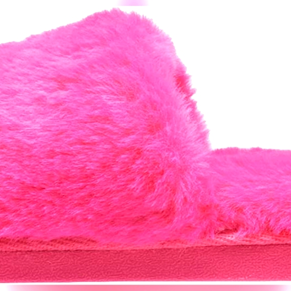 Nine West Fushia Fluffy Fur Slippers NWT - Picture 7 of 14